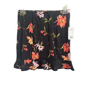 SO Juniors Gray & Orange Ruffled Hem Mini Skirt, Size Small